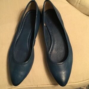 Frye Pointed Toe Blue Ballet Flats NWOT